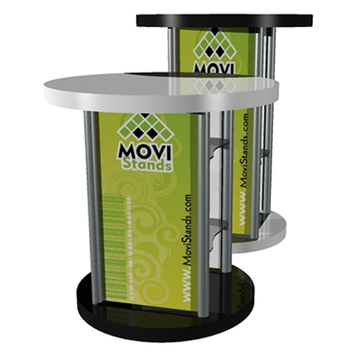 Mesa o counter portable para expos y ferias Ovval - MoviStands
